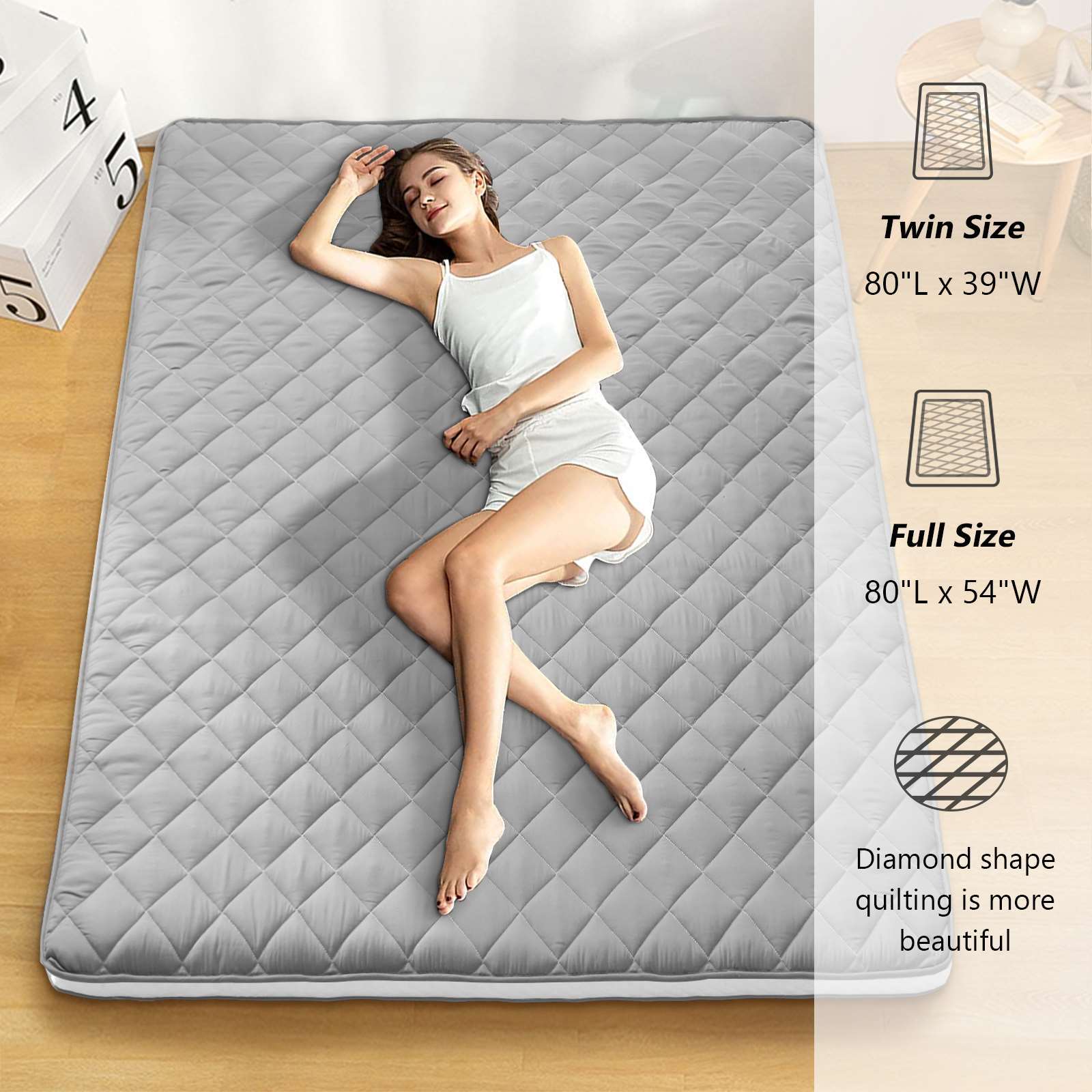 Floor Mattress Japanese Futon Mattress Foldable Bed Roll Up Camping Mattress