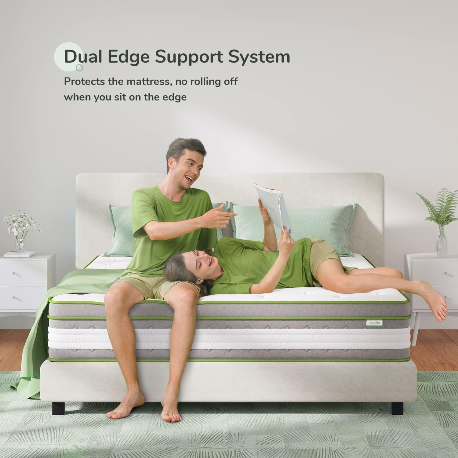 12″ Queen Hybrid Pillow Top Mattress with Gel Memory Foam & Coils