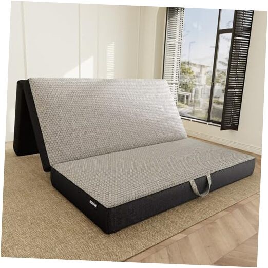 Memory Foam Trifold Mattress, 6 Inch Foldable Mattress, Queen 6 Inch-Grey