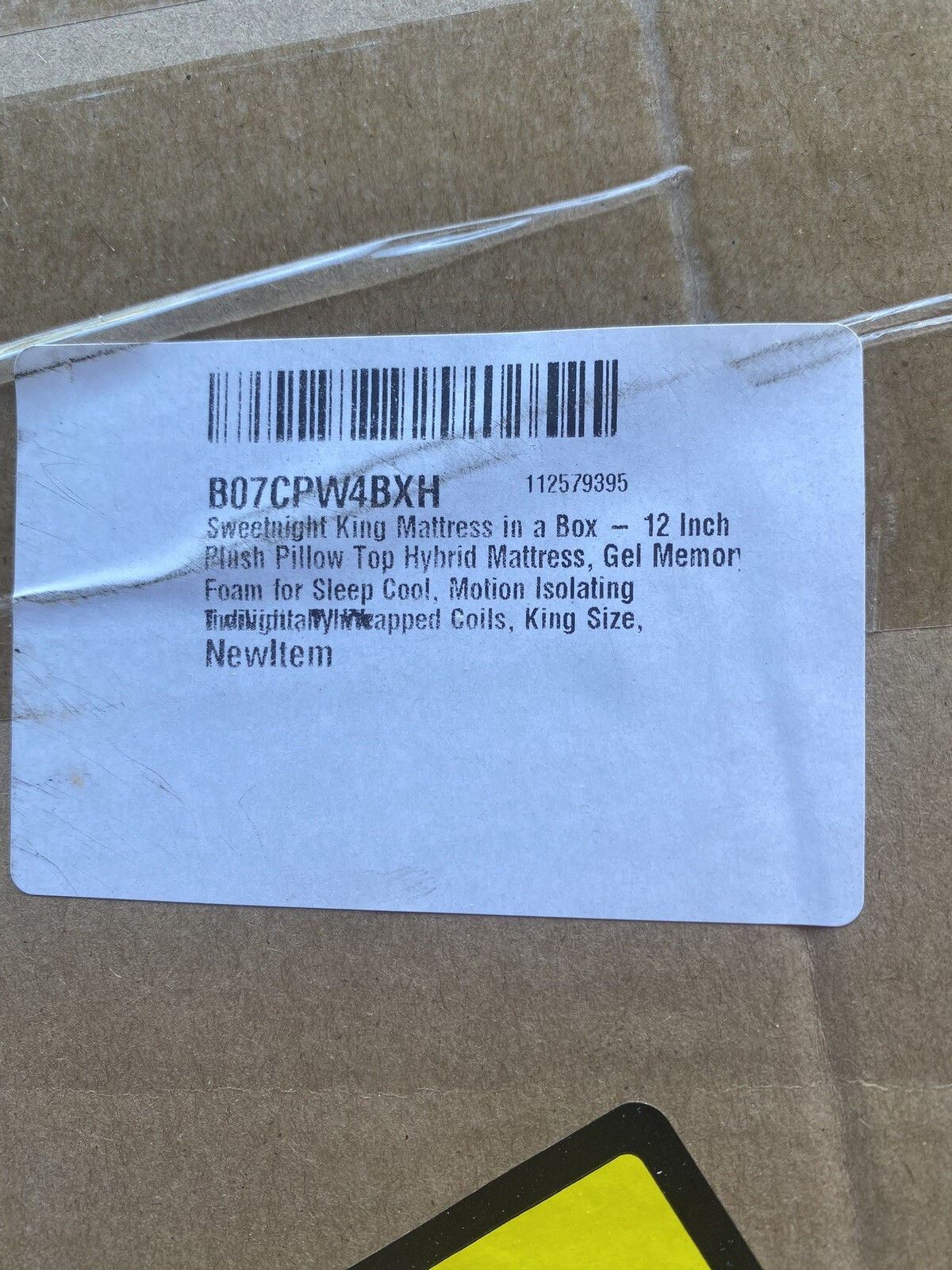 Sweetnight King Mattress 12 In. Plush Pillow top Hybrid Brand New