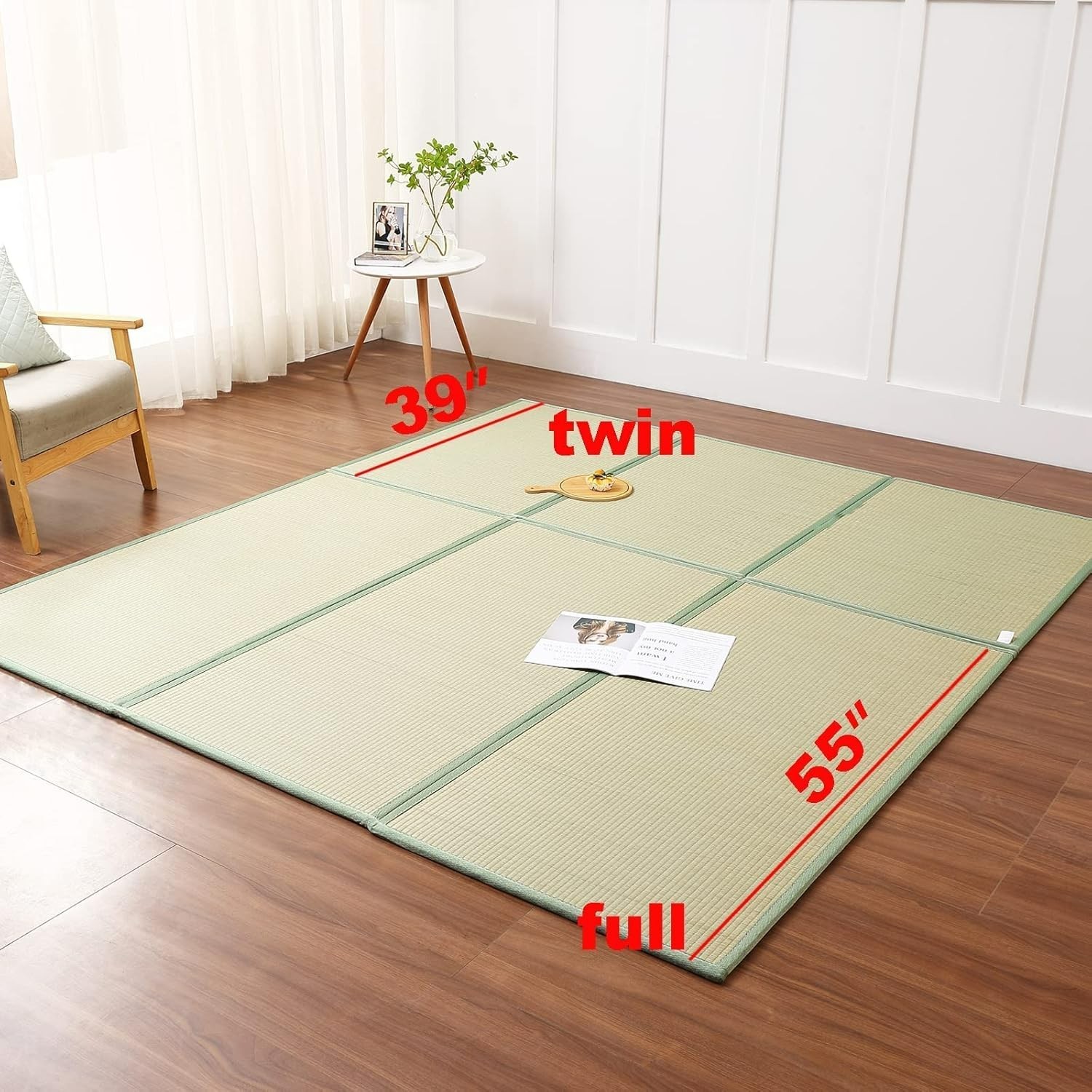 Tatami Mat (Twin 79″ x 39″ x 0.5″), Japanese Traditional Tatami Mattress#2117DY1