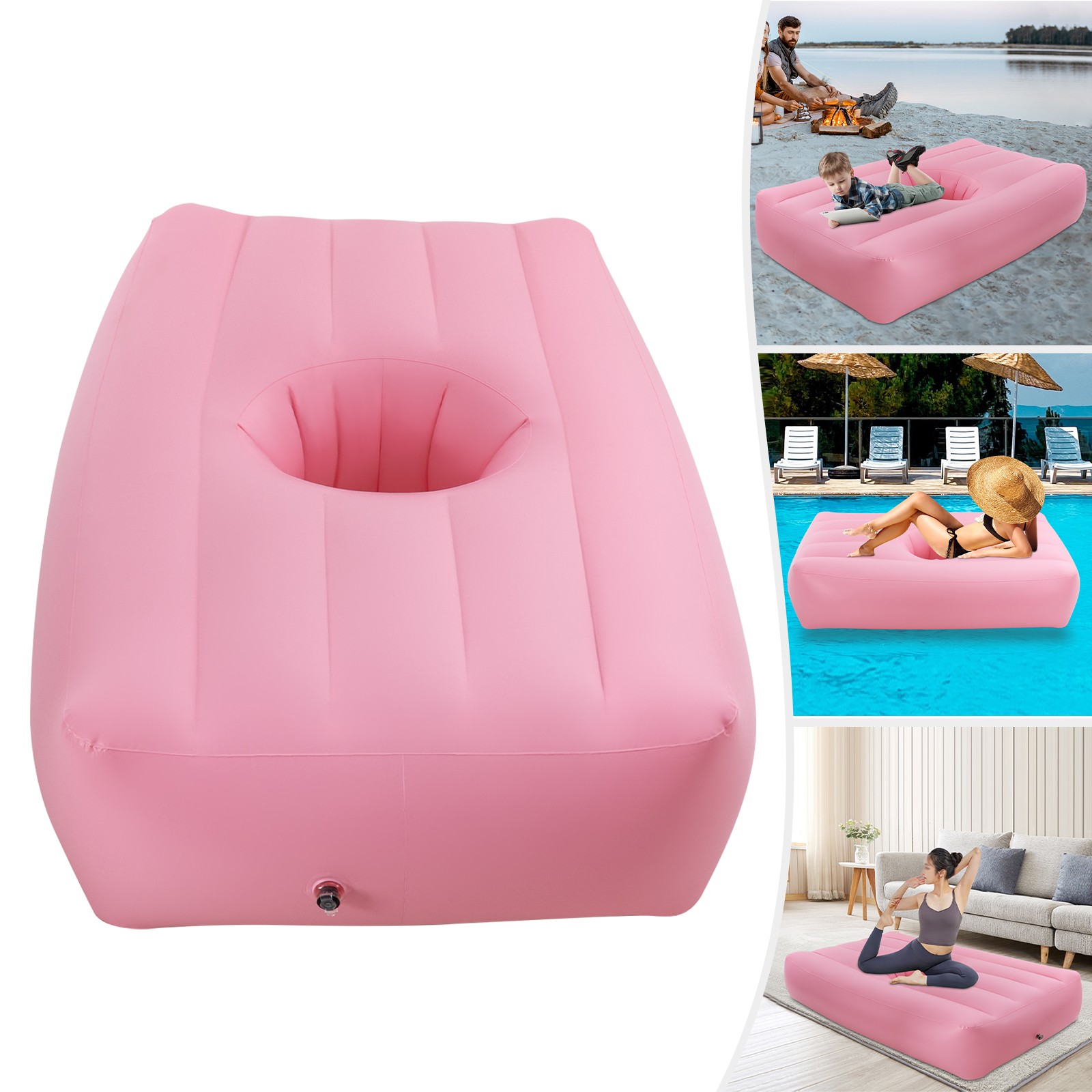 Foldable Inflatable Air Mattress Portable Built-in Electric Pump For Travel Home