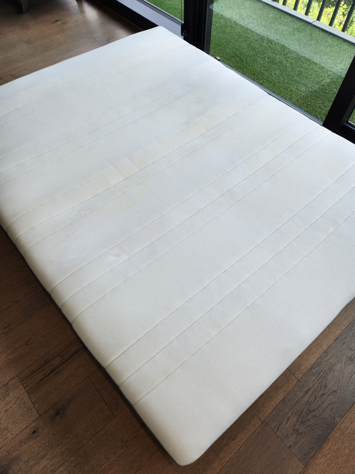 Well used IKEA HÖVÅG Queen Size Mattress Color White and Grey