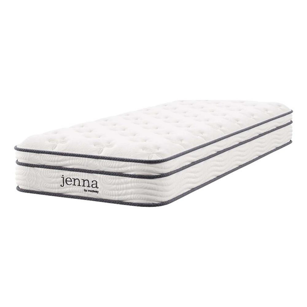 Modway Jenna 8″ Modern Innerspring and Foam Narrow Twin Mattress in White