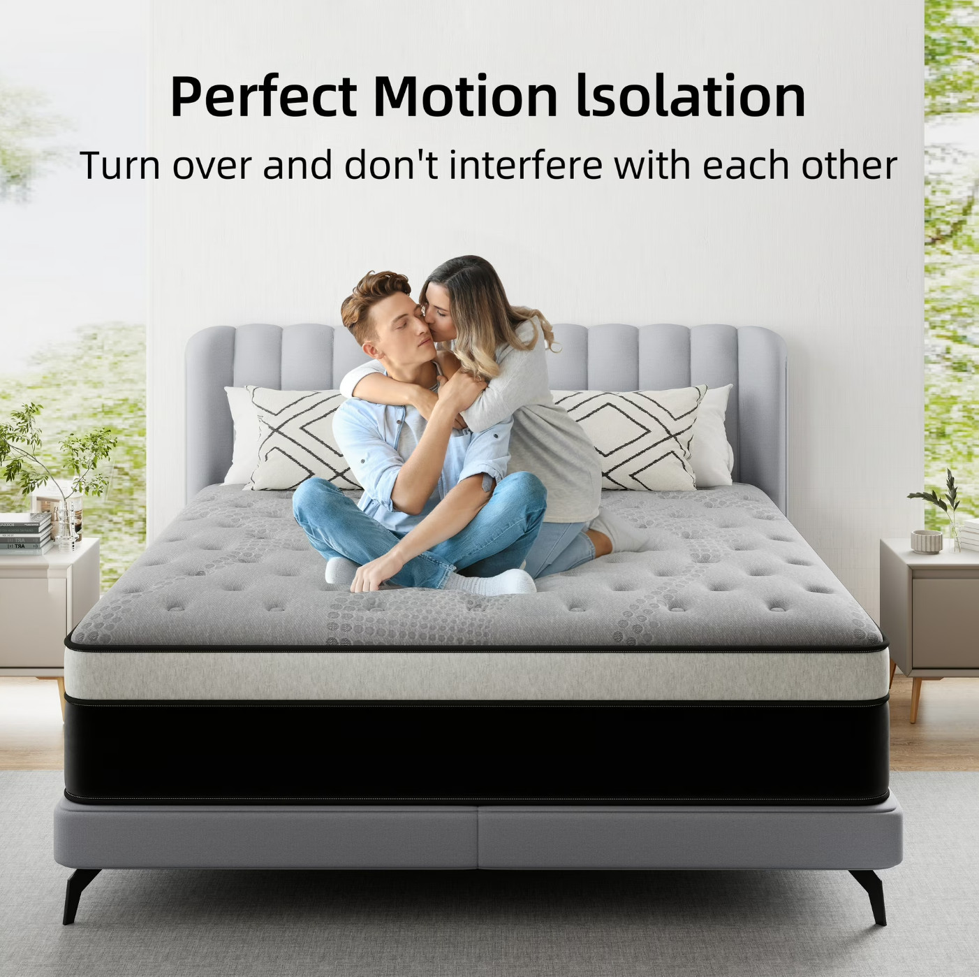 12″ King Colchon Memory Foam Hibrido Cama King Mattress Medium Firm Hybrid