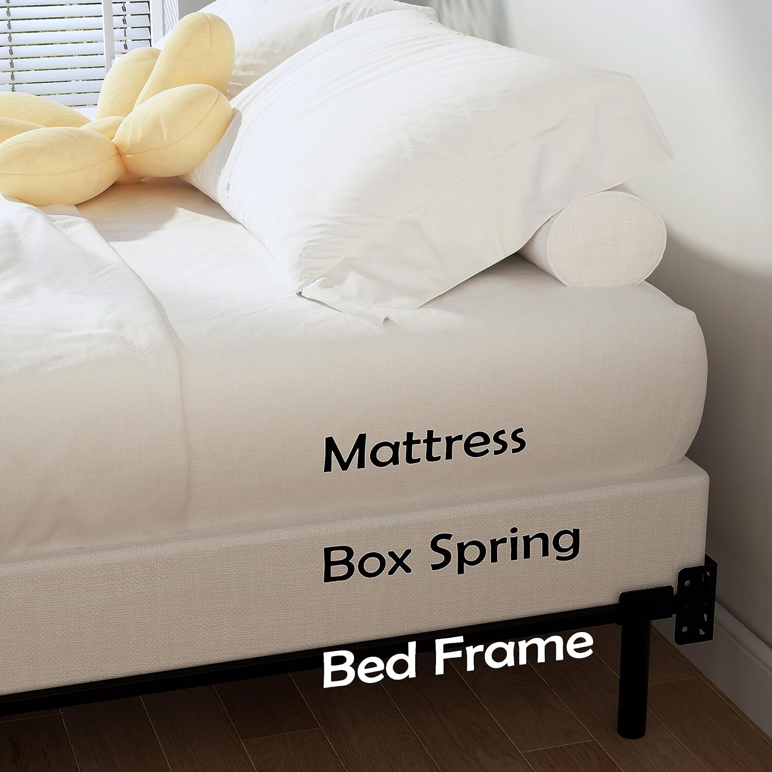 EMODA 5 Inch Box Spring Queen Size Bed Base, 3000 lbs Heavy Queen, 5