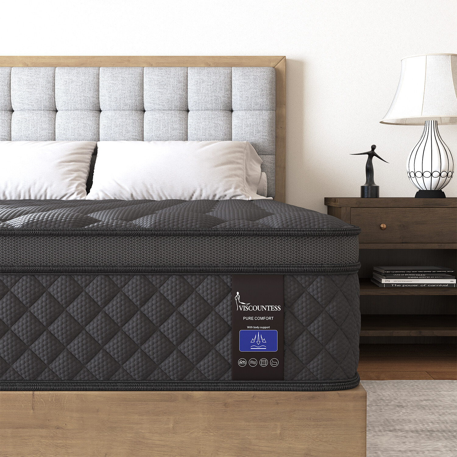 14″ Memory Foam & Innerspring Hybrid Mattress, Twin Full Queen King Size