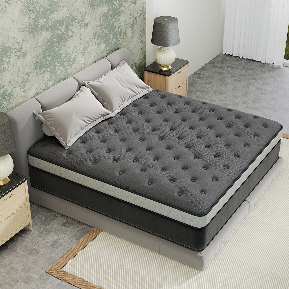 12″ 14″ Mattress In a Box Gel Memory Foam Hybrid Spring Twin Full Queen King Bed