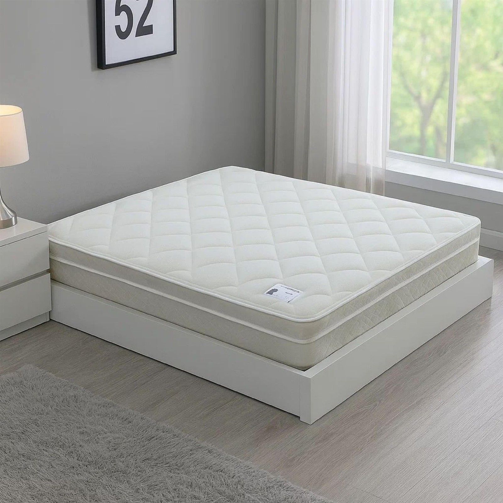 Benjara Lim 9″ Soft Bonnell Coil California King Mattress with Euro Top- Foam