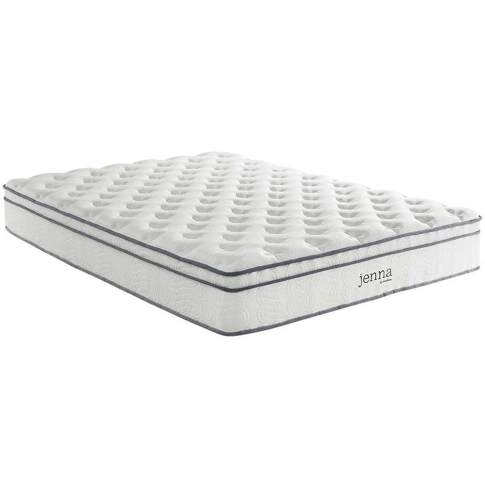 Modway Jenna 10″ Modern Innerspring and Foam Queen Mattress in White