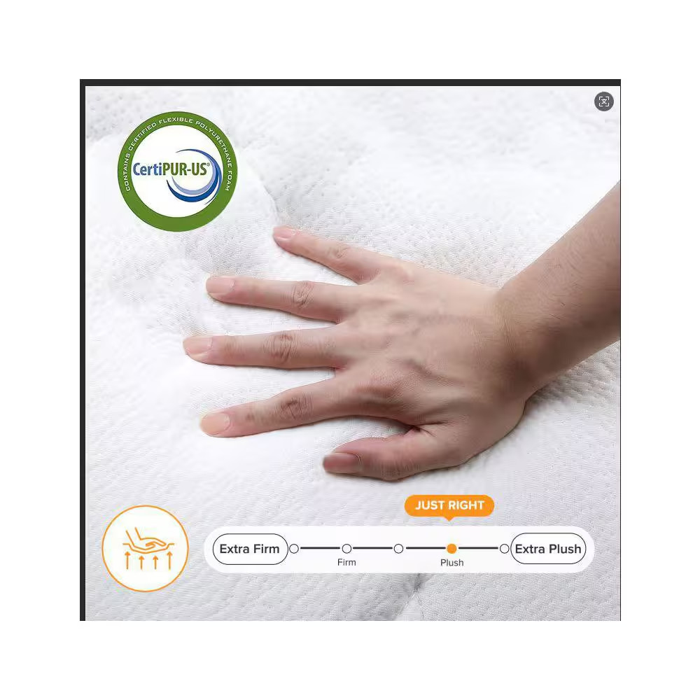 Queen Size Plush Hybrid Gel Memory Foam 10 In. Innerspring Euro Top Support and