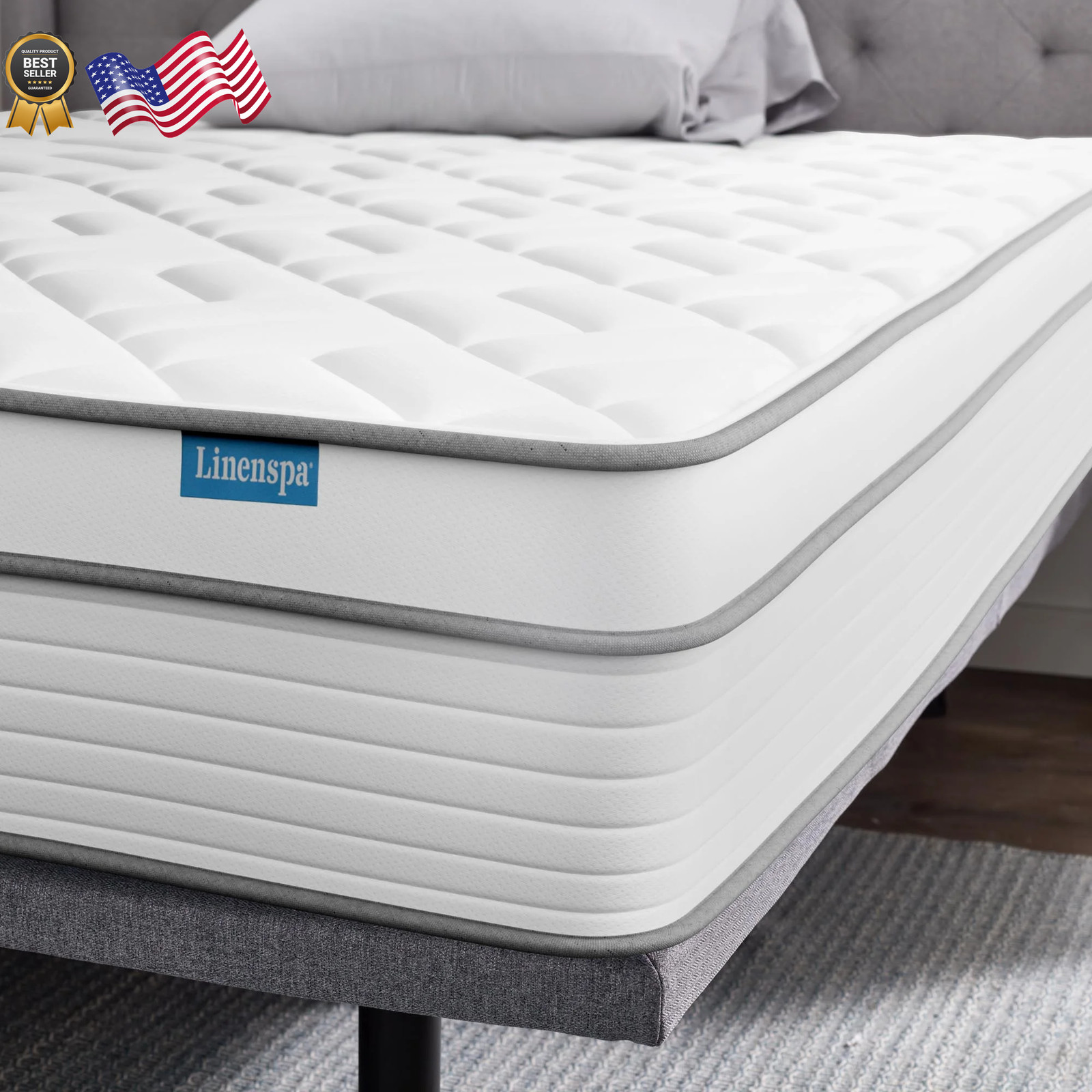 12″ QUEEN Linenspa Hybrid Mattress Plush Memory Foam And Coil Mattress Beddin