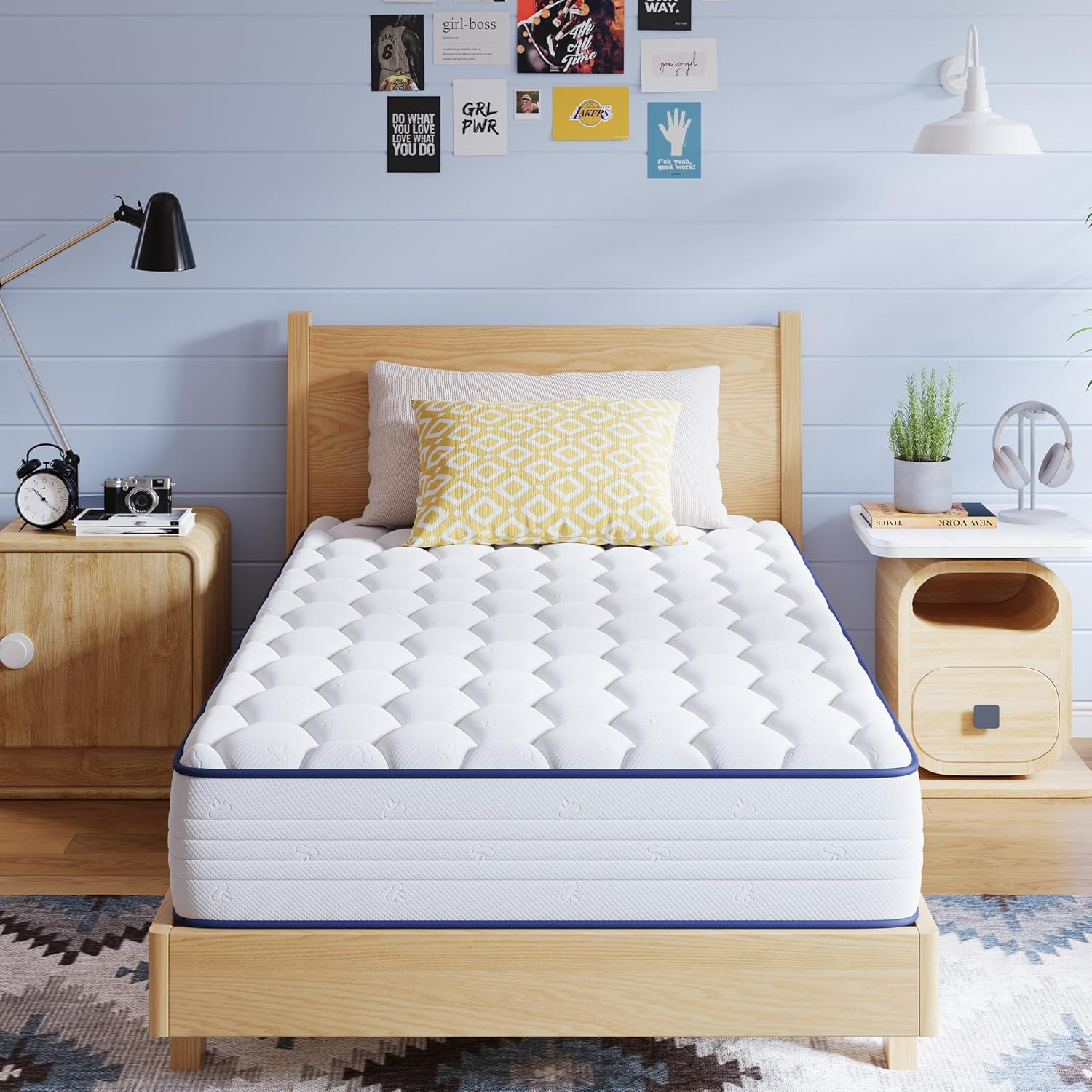 Twin Mattress, 6 Inch Twin Size Mattress in a Box for Kids, Medium Firm Hybrid M