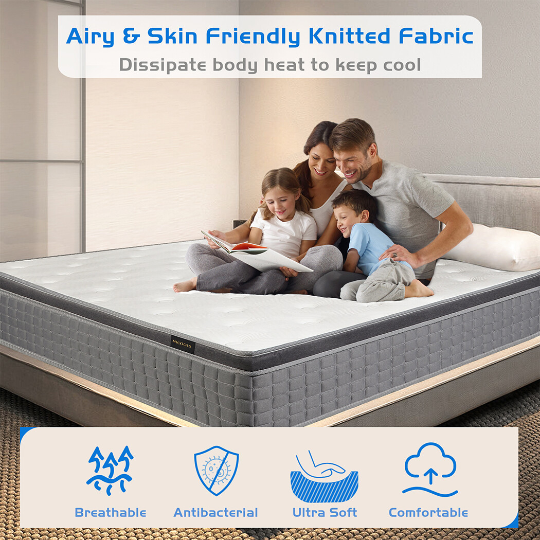 10″ 12″ Twin Full Queen King Size Mattress Hybrid Memory Foam Pocket Springs
