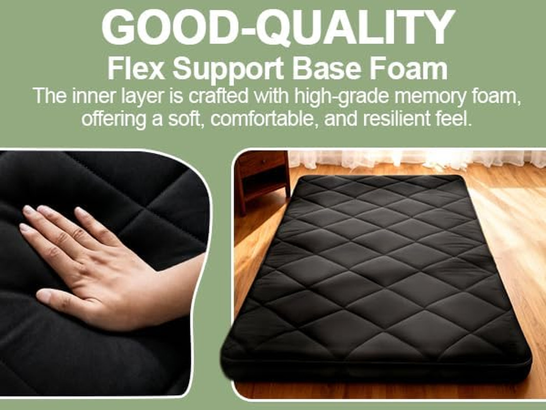 4″ Thick Japanese Futon Floor Mat Twin Size 39″×80″, 5-Layer Twin Japanese Tatam
