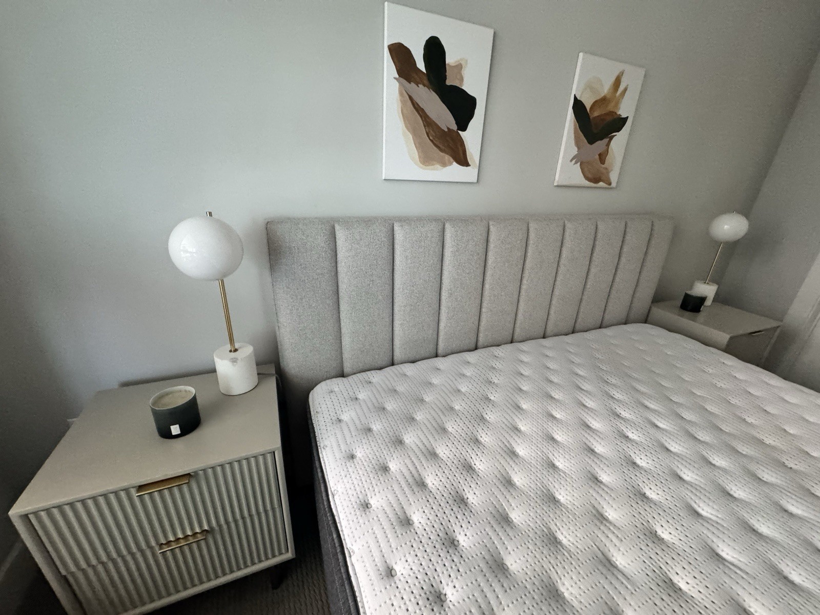 Beautyrest PressureSmart King Box Spring Firm Mattress, White Gray, Dot Pattern