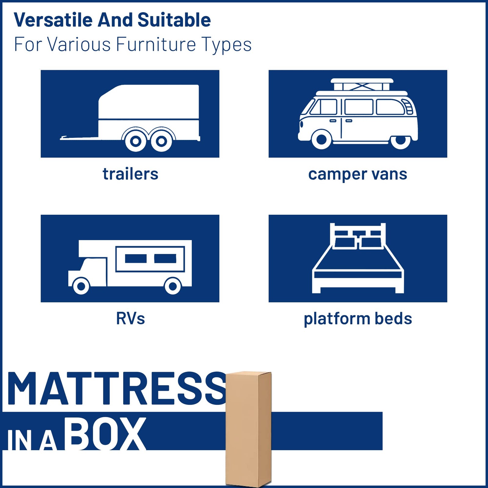 , 6-Inch High-Density Foam RV Mattress , Medium Firm, Good for Trailers, Camp…