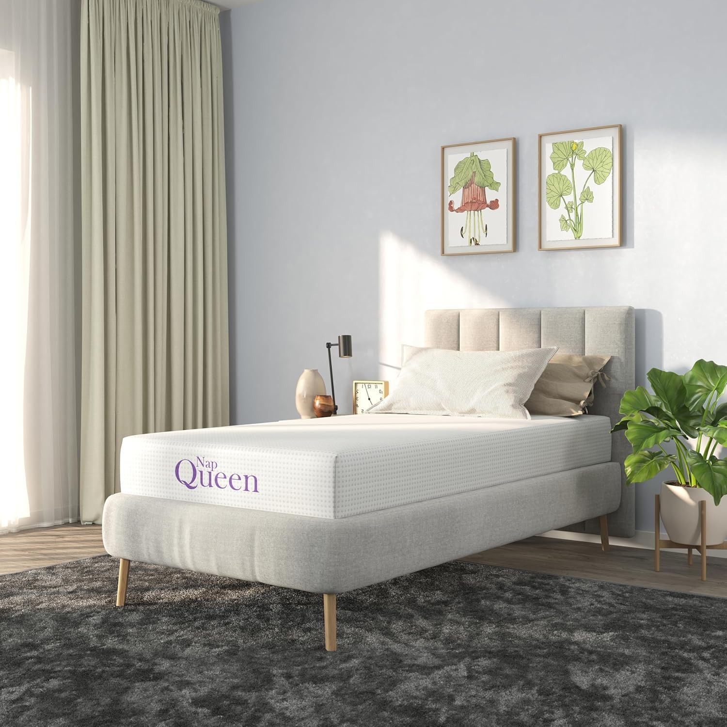 8 Inch Twin Size Mattress, Bamboo Charcoal Memory Foam Mattress, Bed in a Box