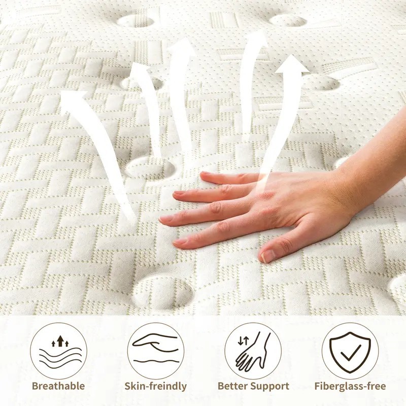 12″ 14″ Twin Full Queen King Mattress Gel Memory Foam Hybrid Spring Bed In a Box