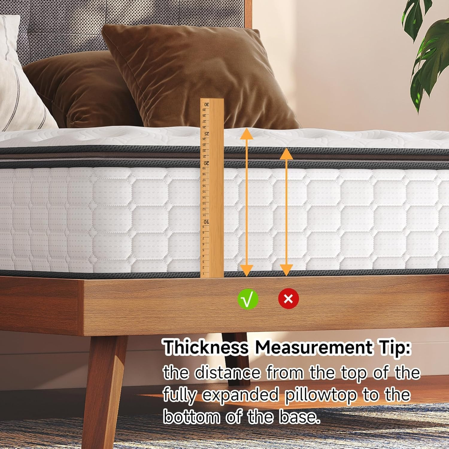 10-Inch Queen Hybrid Pillow Top Mattress – Memory Foam & Pocket Coils