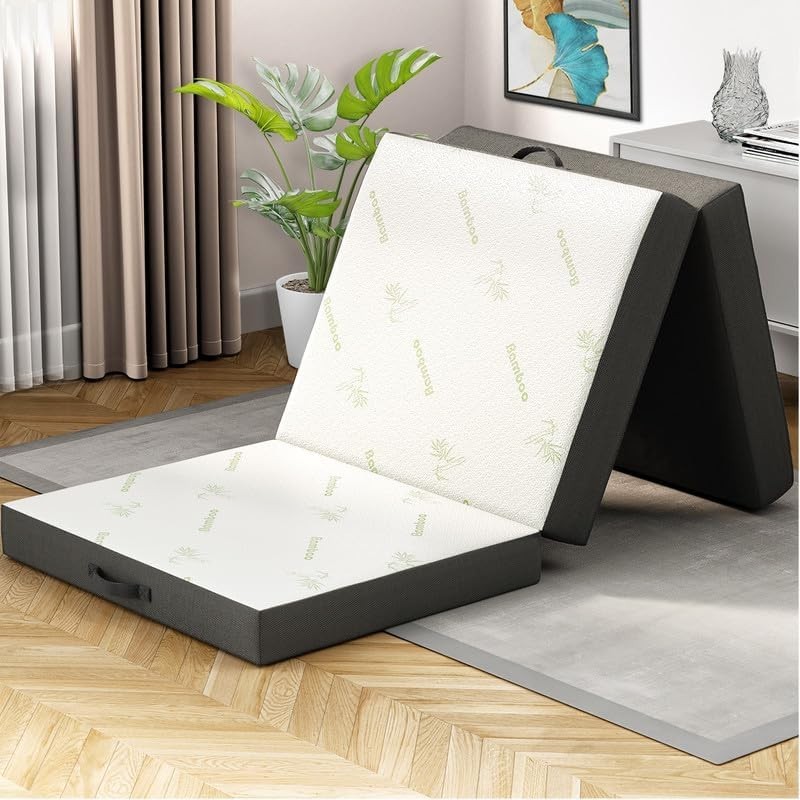 Luxurious Soft Trifold Mattress 75in x 31in x 4in – Perfect for Camping & Travel