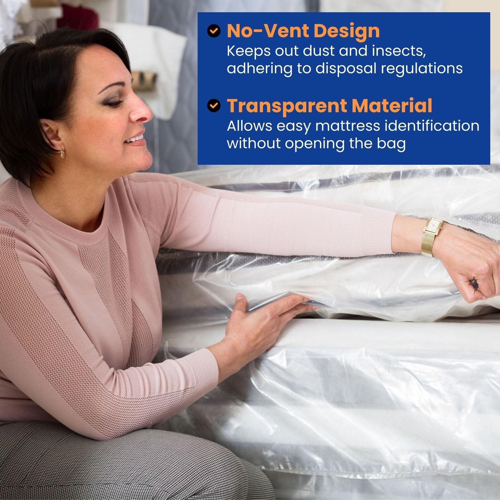 VICMORE 3mil Heavy-Duty Plastic Mattress Bag for King/Cal King King, Clear