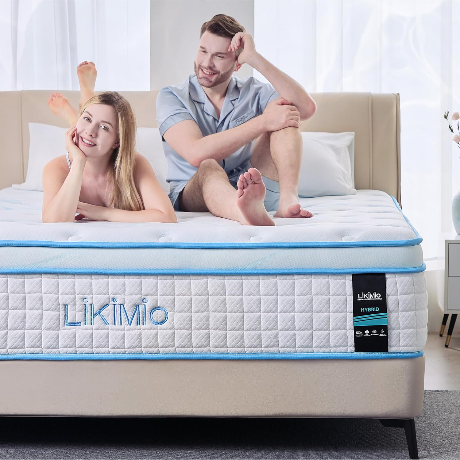 14″ Hybrid Mattress – USA Made, Gel Foam, Pocket Springs, Cooling Tech, Medium F