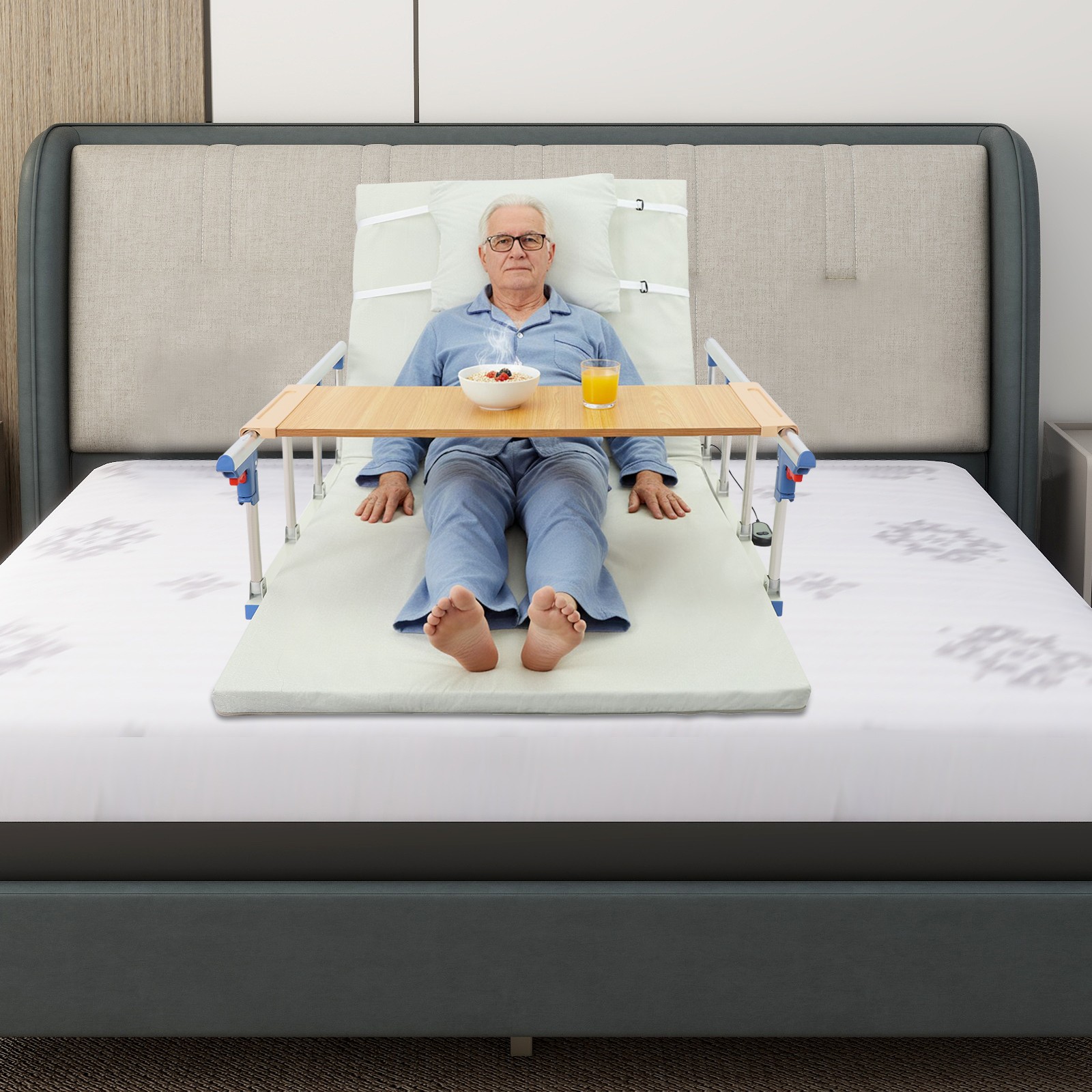 Electric Bed Lifting Backrest Steel/iron Flexible Support With Cervical Pillow