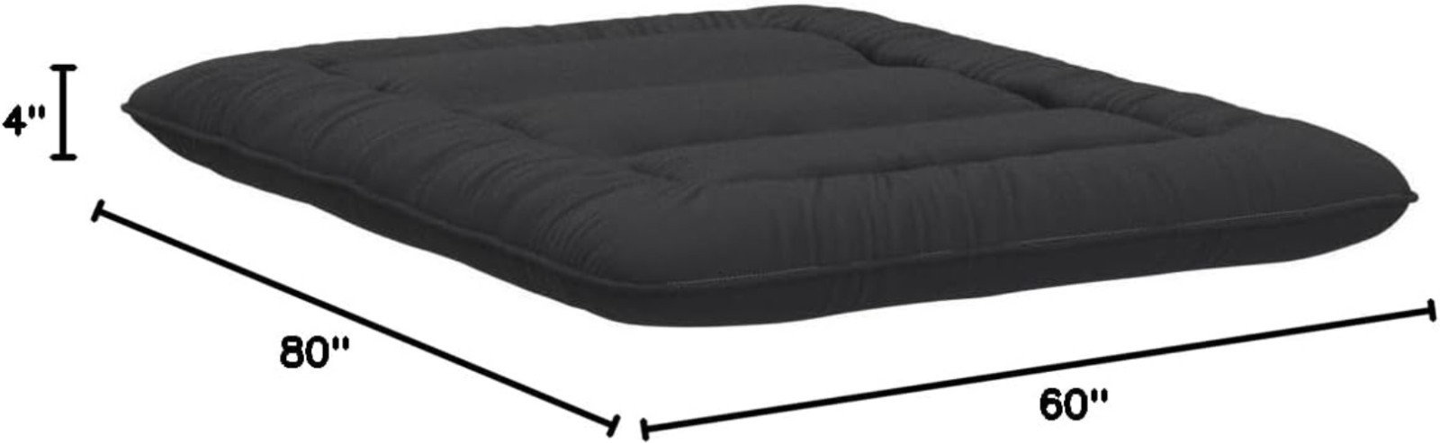 Durable 4-Inch Tatami Mattress – Lightweight Black Futon for Kids & Adults