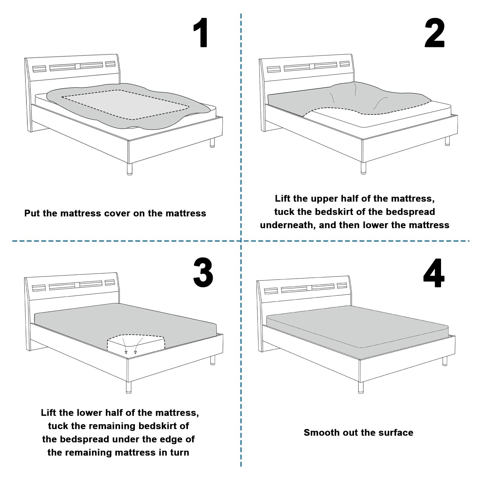 SPRINGSPIRIT Full Size Waterproof Mattress Protector, Full, White