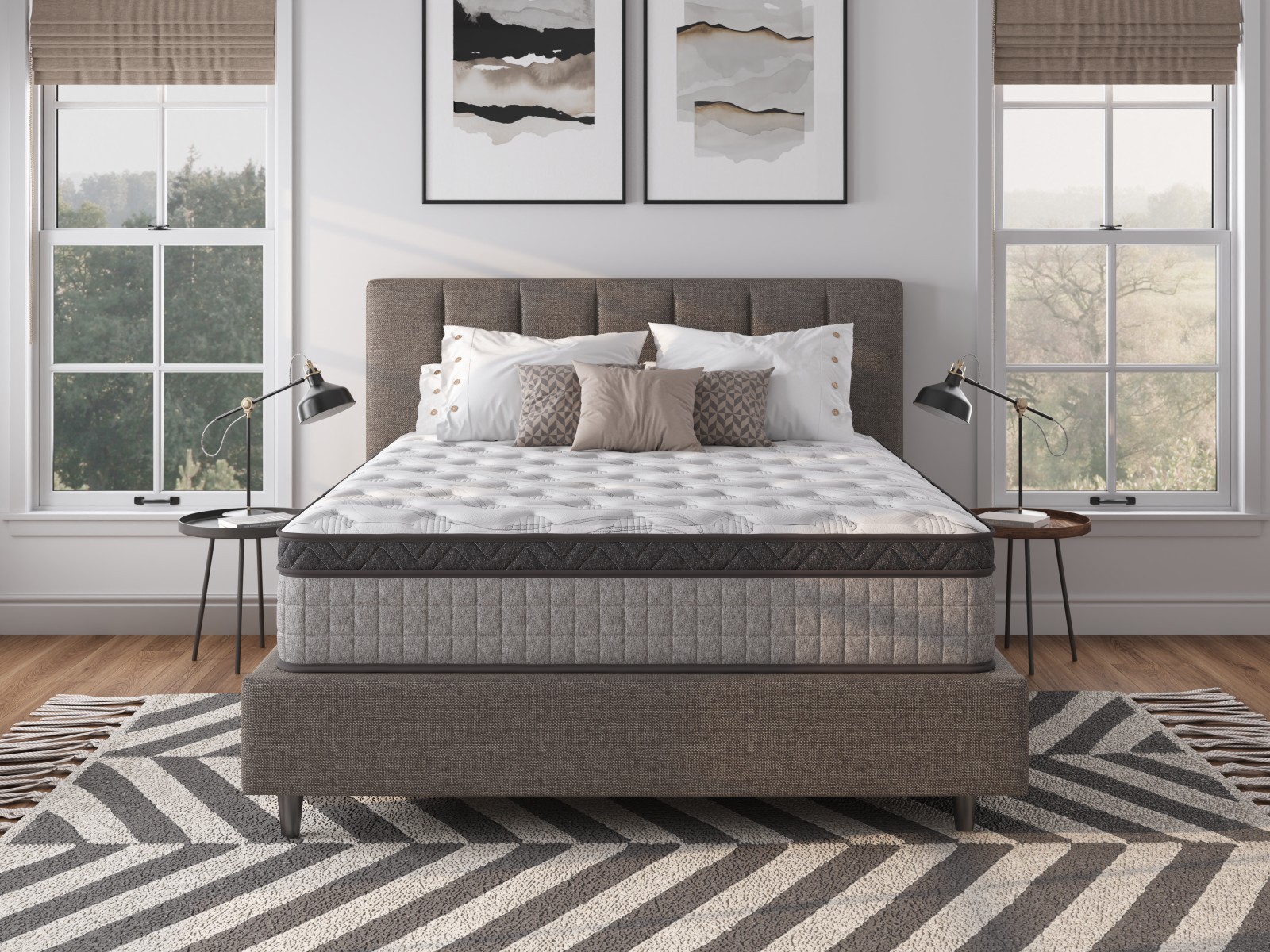 12″ Queen Diamond Innerspring Hybrid and Cooling Gel Memory Foam Mattress
