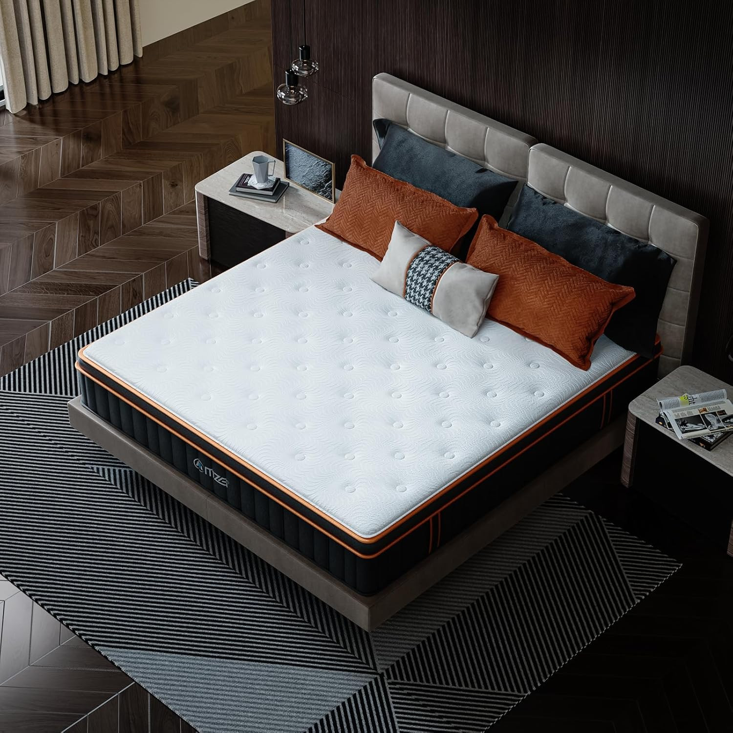 King Size 12″ Plush Hybrid Mattress with Cooling Gel & Pocket Coils