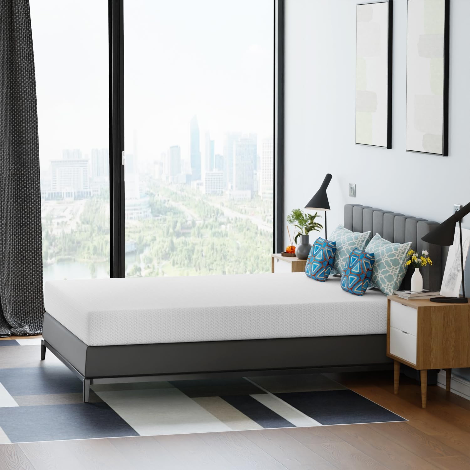 5 Inch Bamboo Charcoal Queen Cooling Gel Memory Foam Mattress/Breathable Bed …