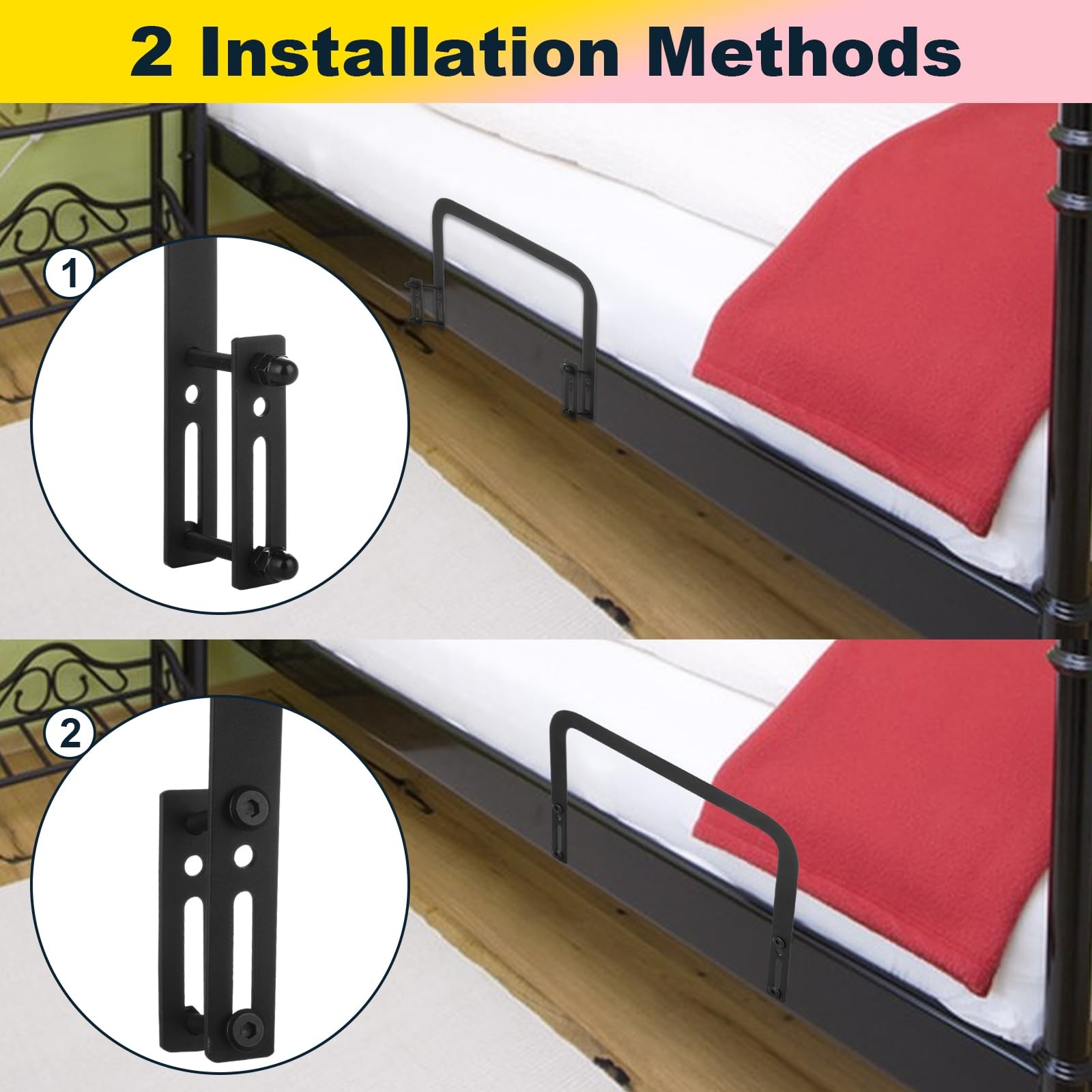 4PCS Metal Mattress Slide Stopper Mattress Retainer Bar for Adjustable Beds N…