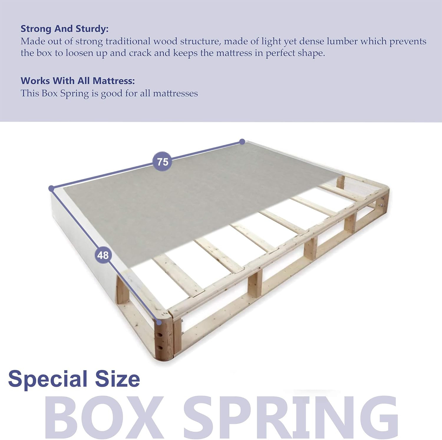 Greton Fully Assembled Low Profile Split Wood Boxspring/Foundation for Mattress,