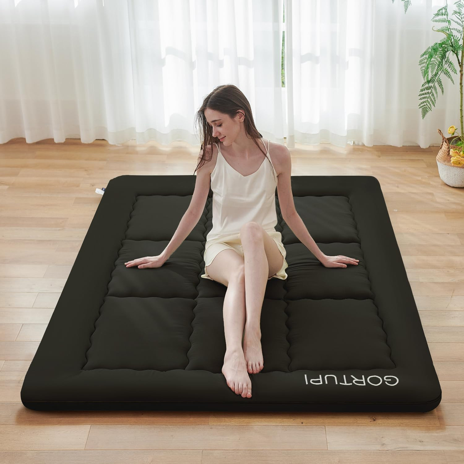 Japanese Floor Mattress,Futon Mattress 3″ Black Thicken 100% High Density Comfor