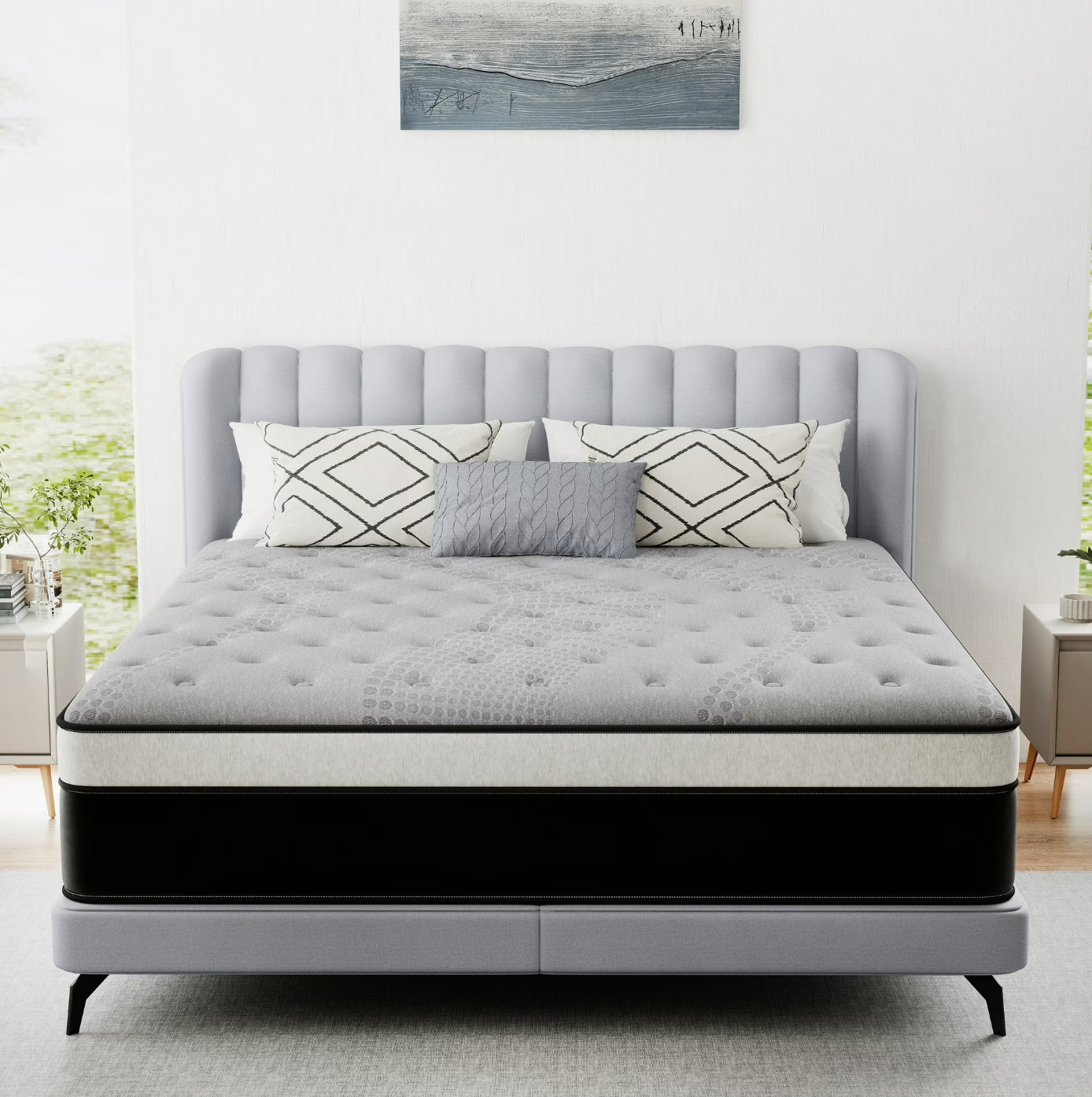 12″ King Colchon Memory Foam Hibrido Cama King Mattress Medium Firm Hybrid