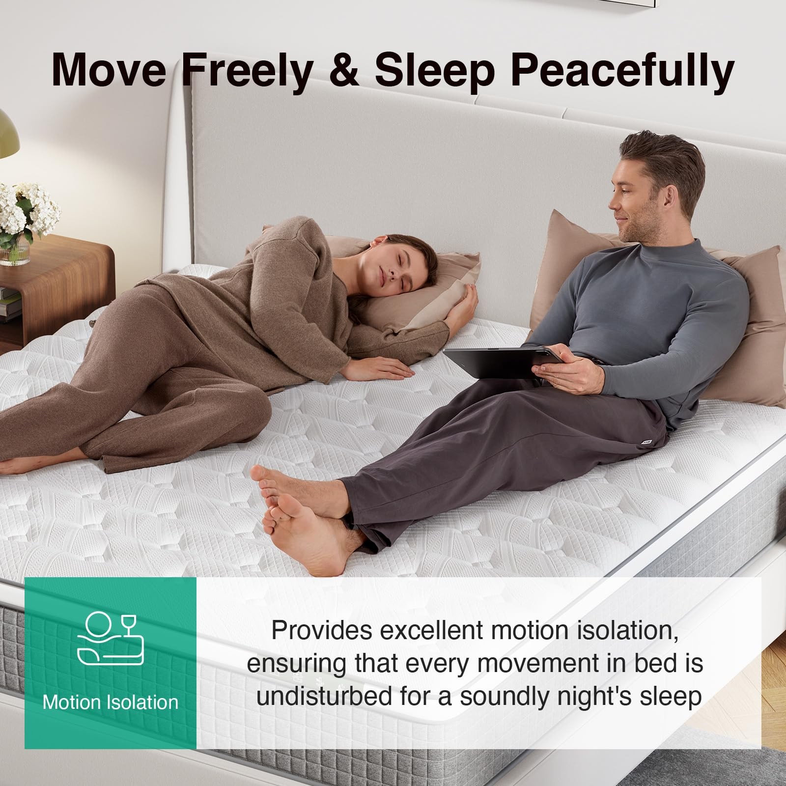 Novilla 10 Inch Twin Size Hybrid Mattress, Medium Plush, Individually Wrapped…