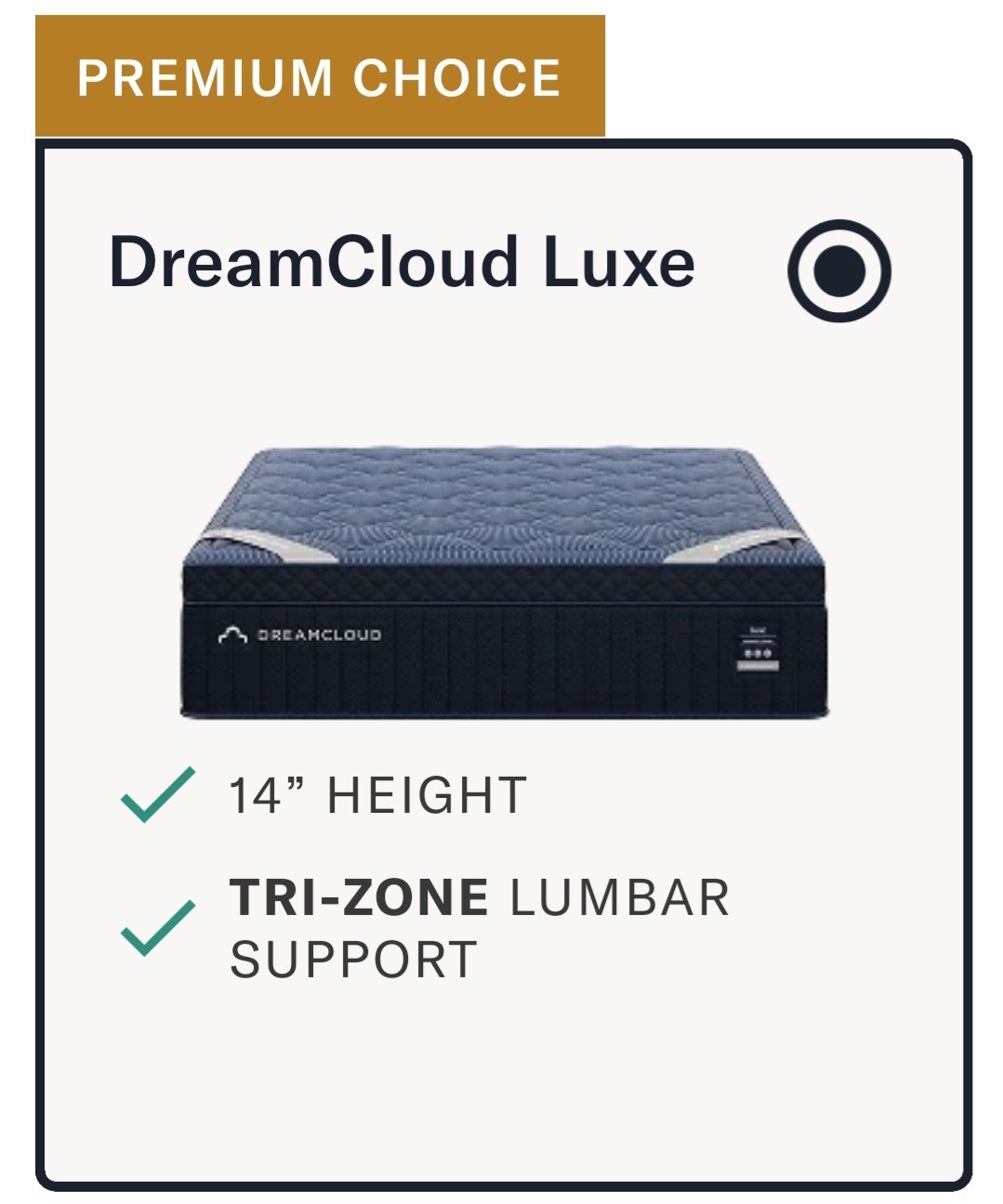 DreamCloud Luxe Premier Memory Foam Mattress – Cal King