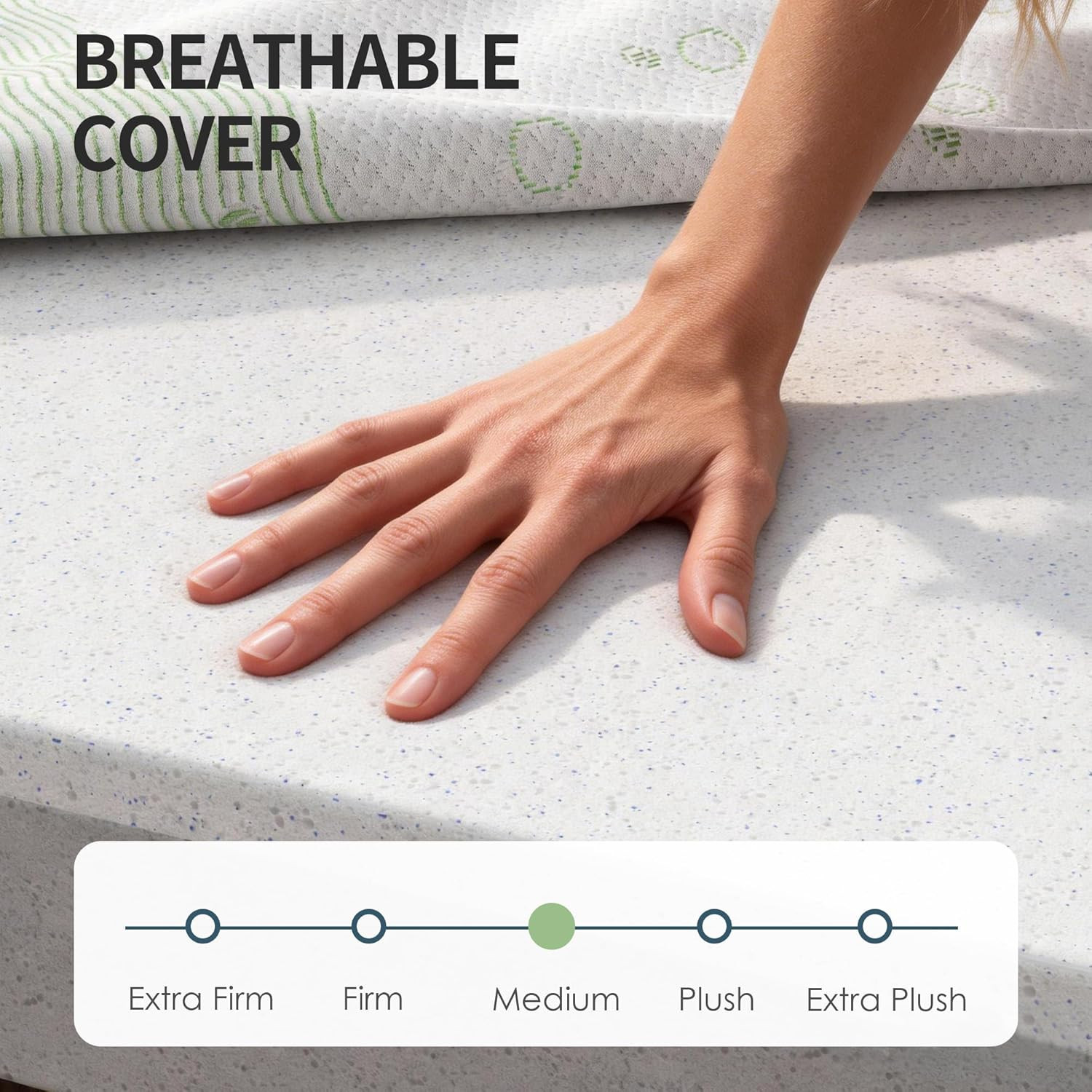 4 Inch Gel Memory Foam Sofa Mattress Full Size – Light Green & White Foldable Re