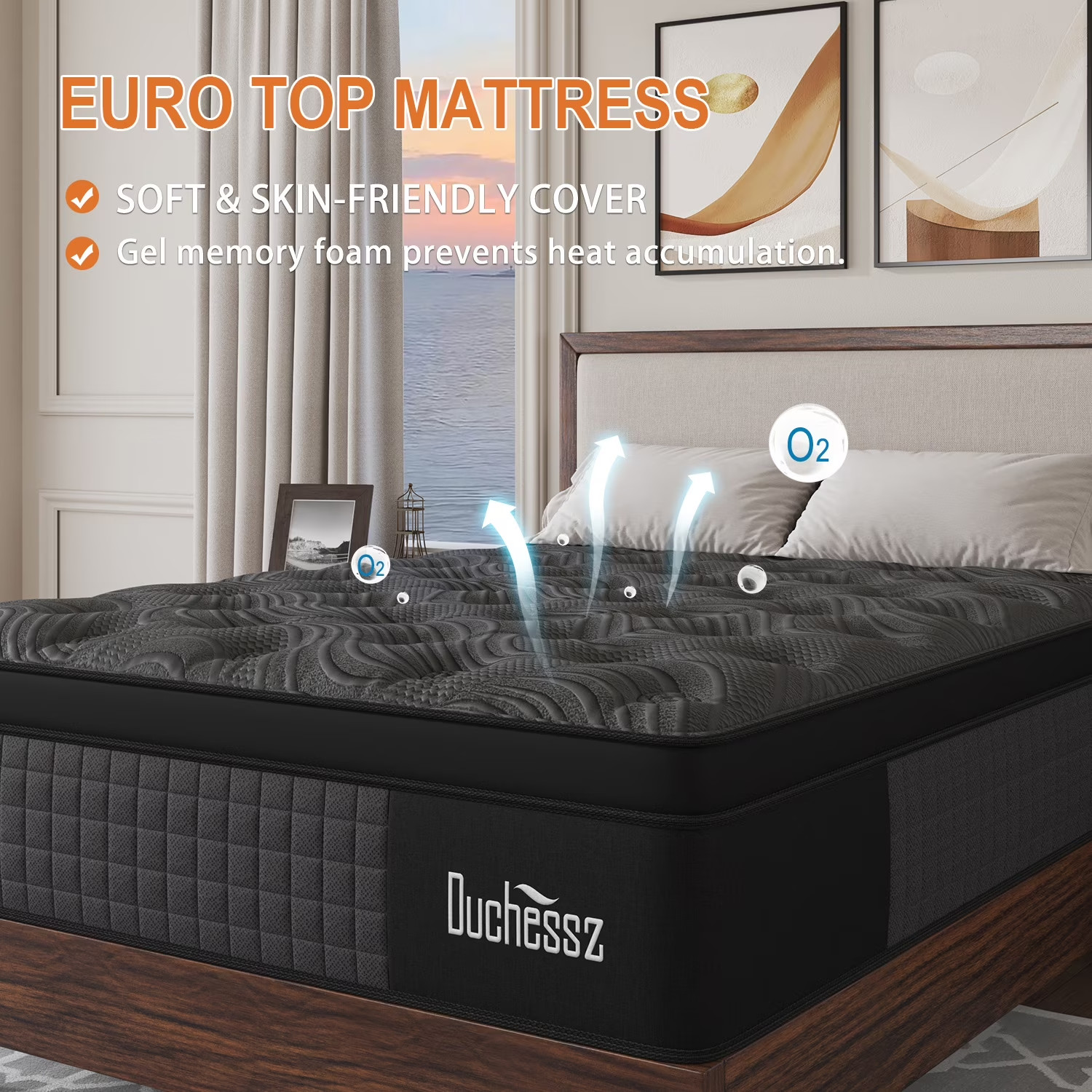 12″ Queen Colchon Gel Memory Foam Hibrido Cama Queen Mattress Hybrid Medium Firm