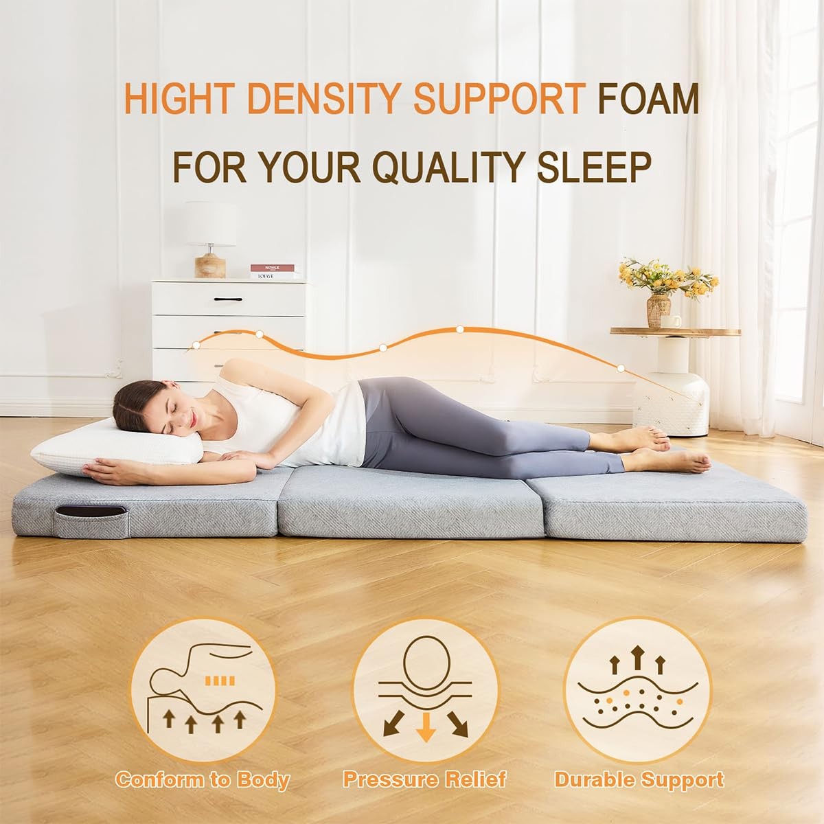 Trifold Mattress Full，6 Inch Folding Mattress Twin,Foldable Mattress,Tri Fold…