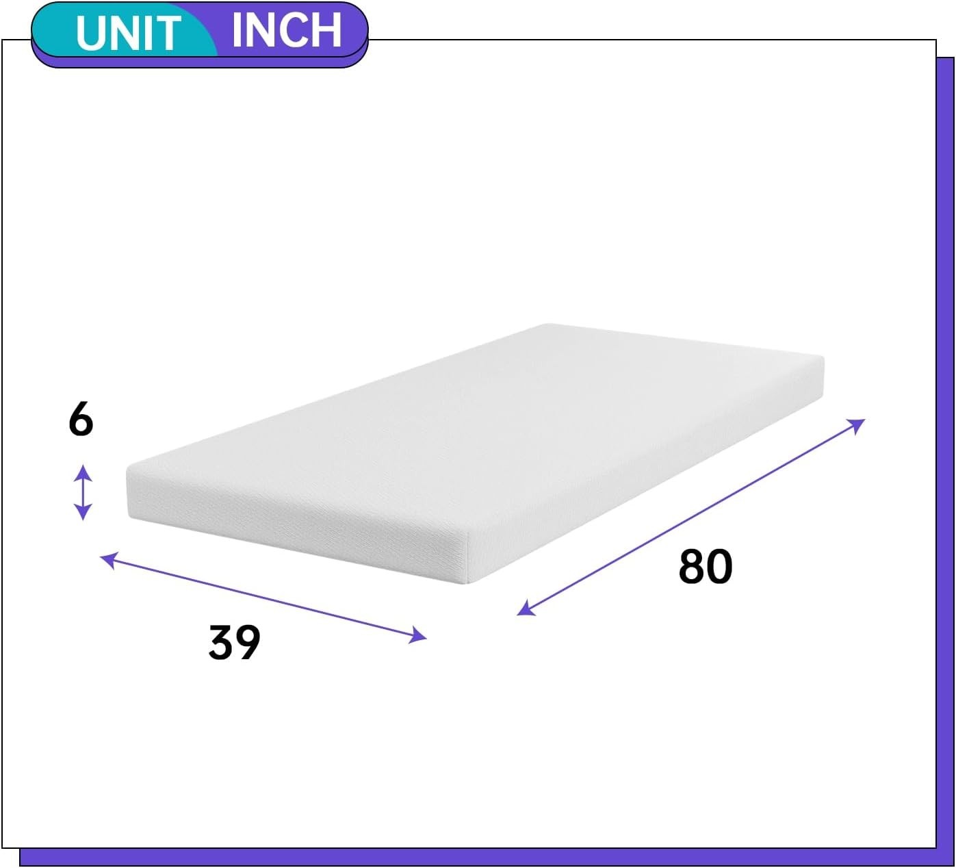 Luxurious 6-Inch Twin XL Gel Memory Foam Mattress – Cool & Comfy Sleep