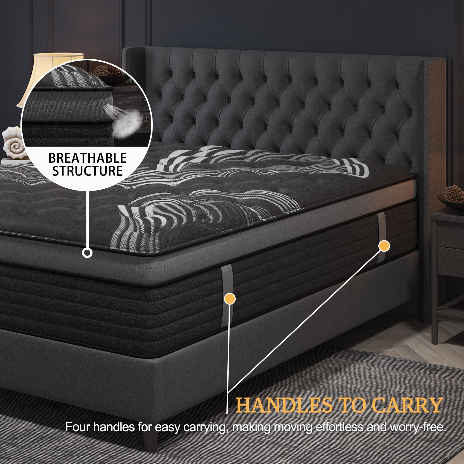 12″ 14″Twin Full Queen King Size Gel Memory Foam Spring Mattress In A Box
