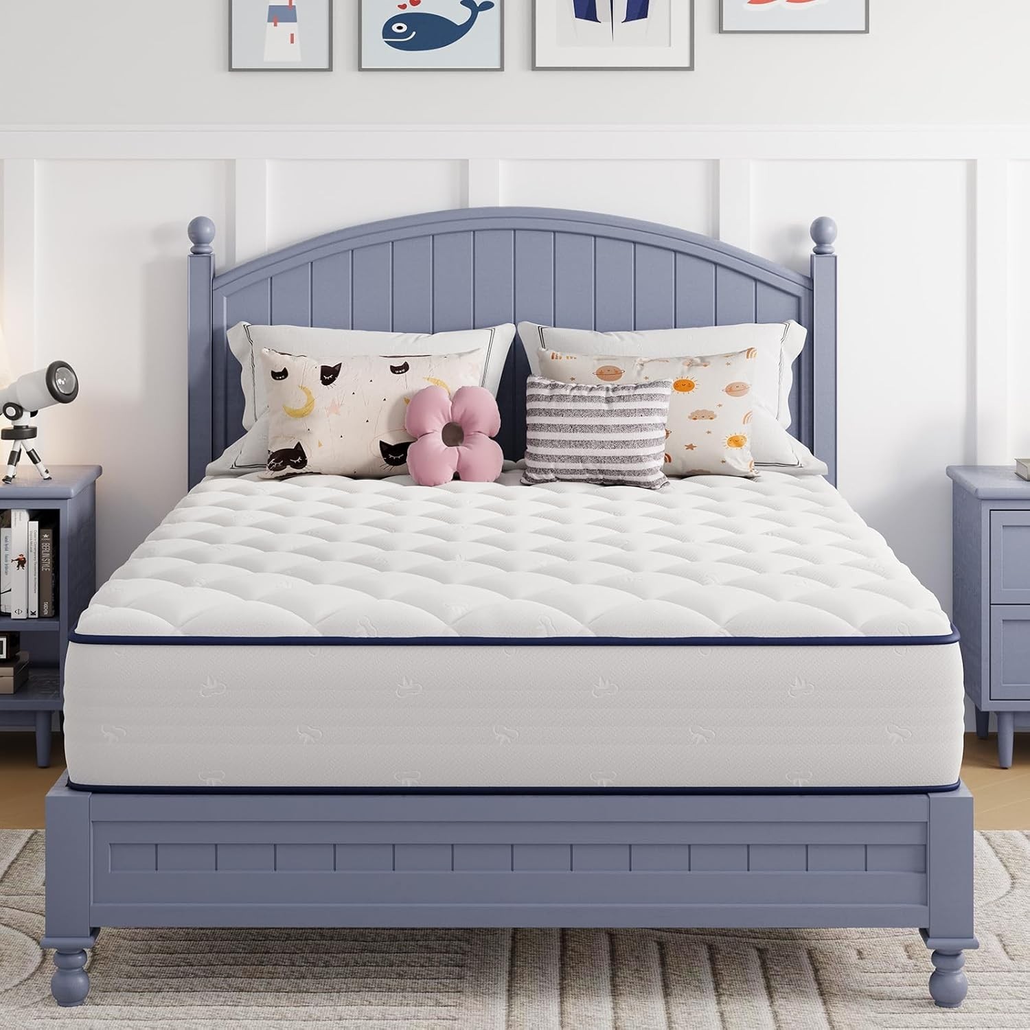 6 Inch Twin Mattress Foam & Spring Hybrid Mattresses in a Box Medium Breathable