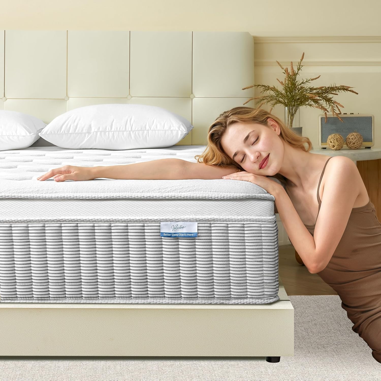 12 Inch Queen Mattress in a Box Hybrid Gel Memory Foam Pocket Spring Soft Plush