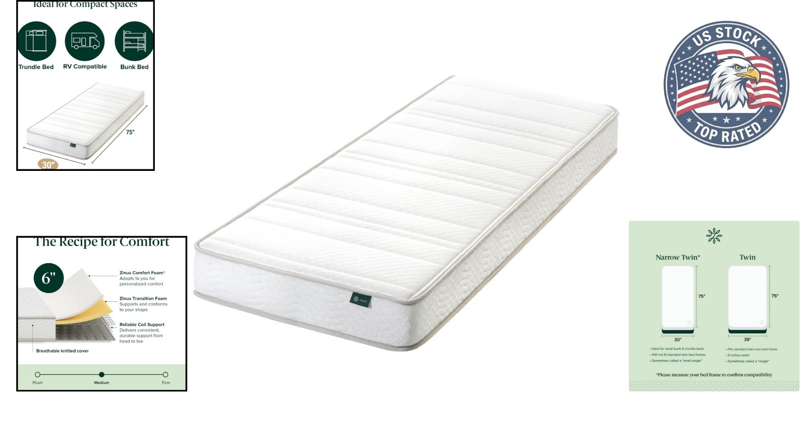 Durable 6-Inch Foam & Spring Hybrid Mattress – Perfect for Limited Spaces
