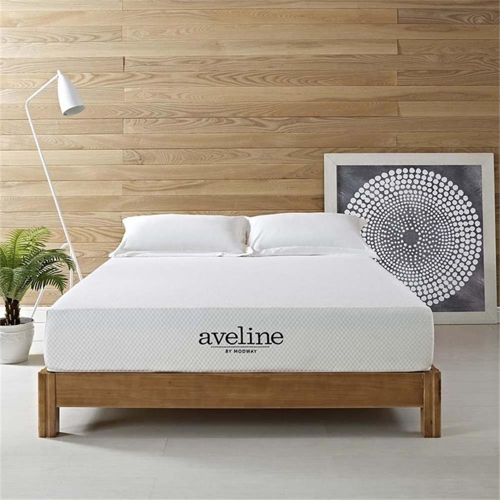 Modway Aveline 10″ Modern Style Memory Foam California King Mattress in White