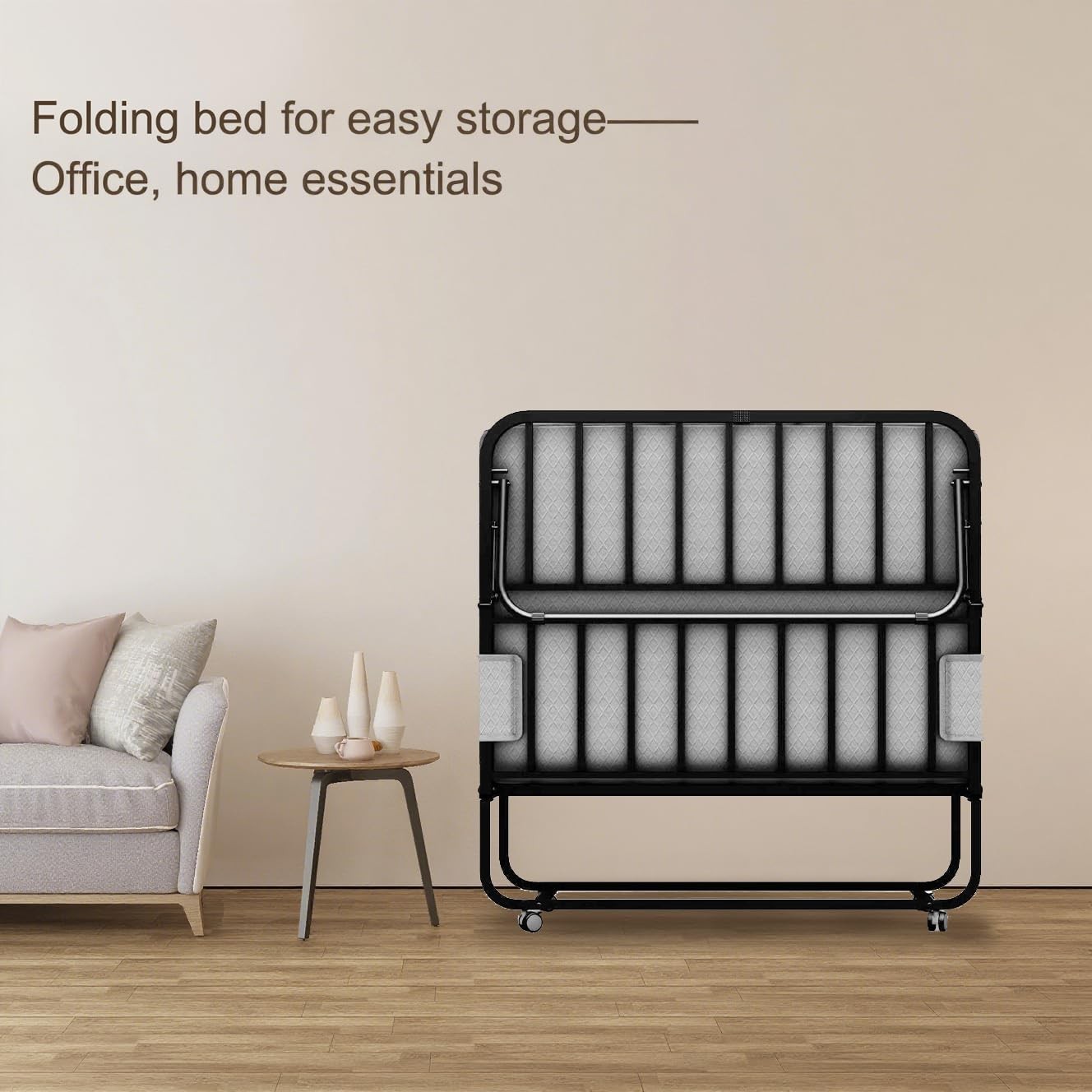 Folding Bed with Mattress for Adult – Twin Size75”x38” Portable Foldable Ro…