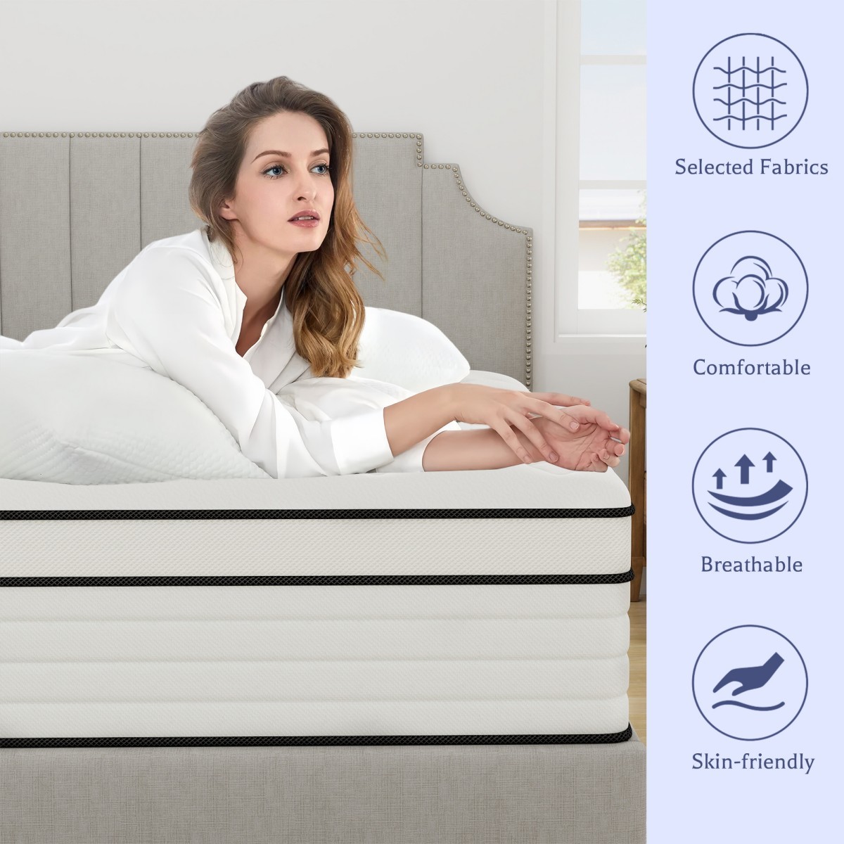 12″ Queen Mattress in a Box Gel Memory Foam Hybrid Pocket Spring Medium Firm